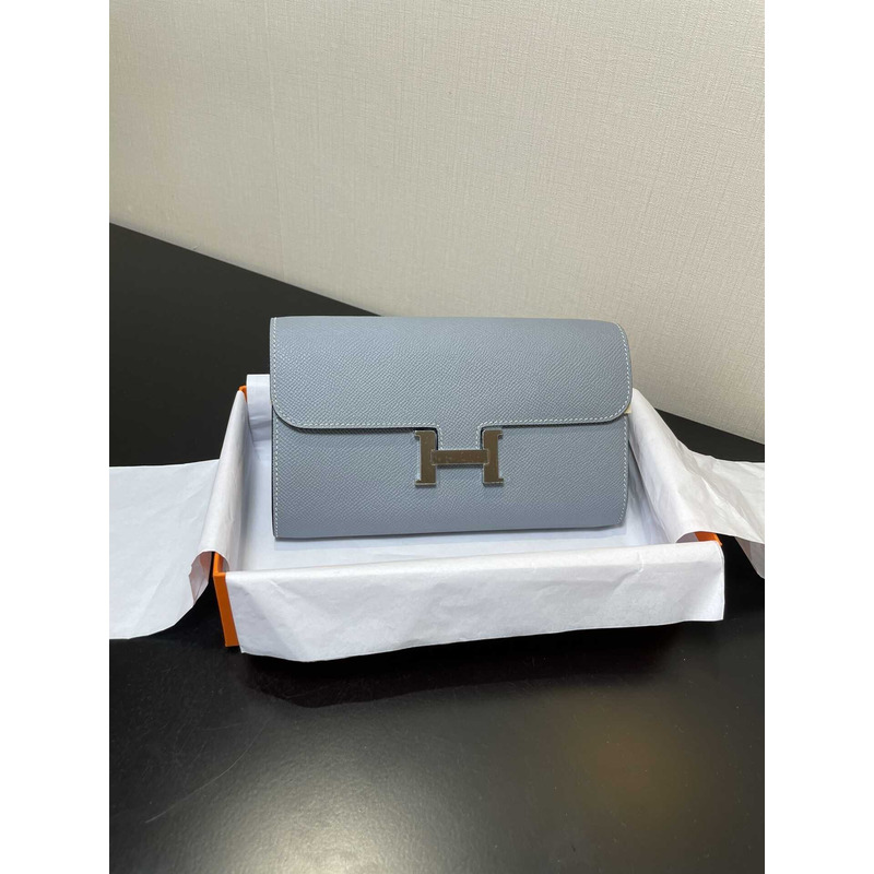 H**mes constance wallet to go gold hardware blue