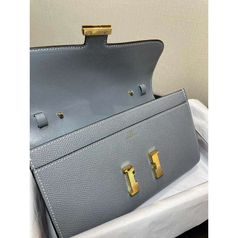 H**mes constance wallet to go gold hardware blue