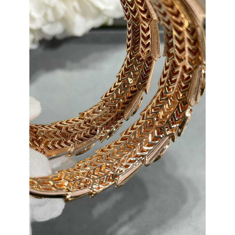 b*l*ai double coil Di*m*nd & ruby serpenti snake bracelet