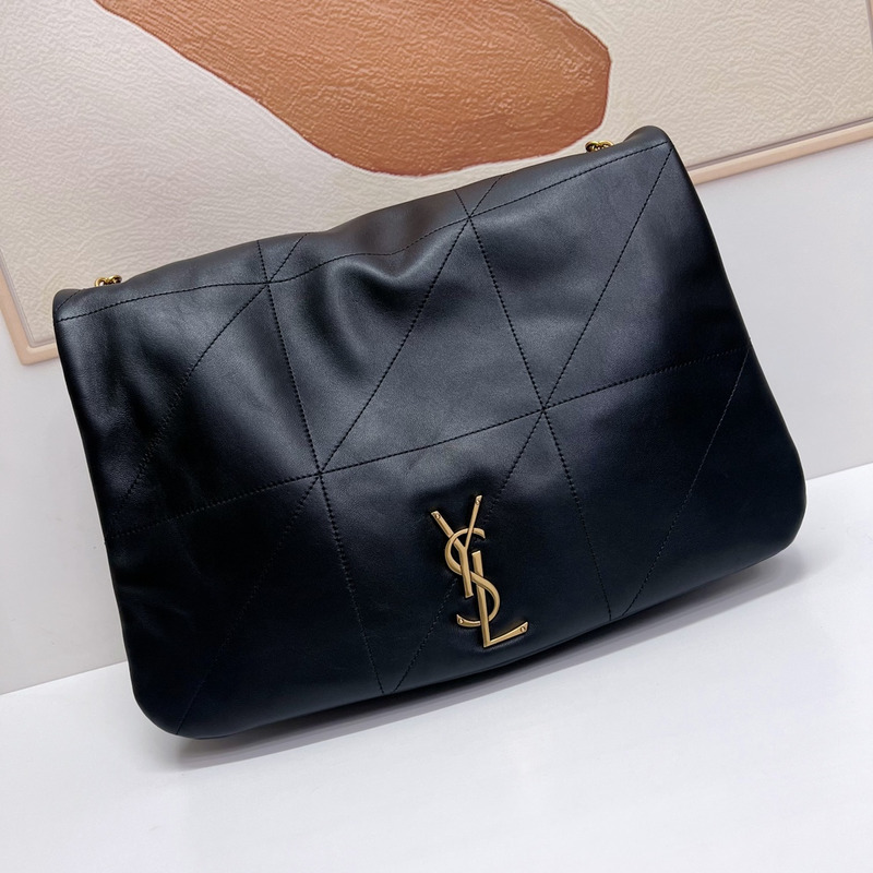 Saint Laurent Jamie 4.3 Patchwork Leather Tote In Nero Black