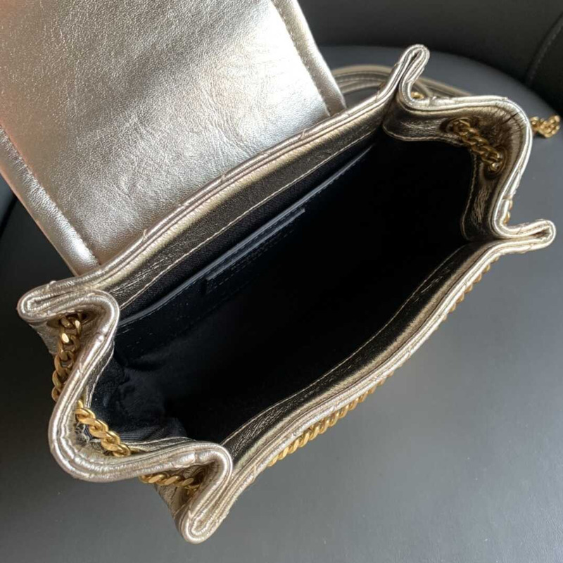 Saint Laurent Mini Nolita In Lambskin Gold