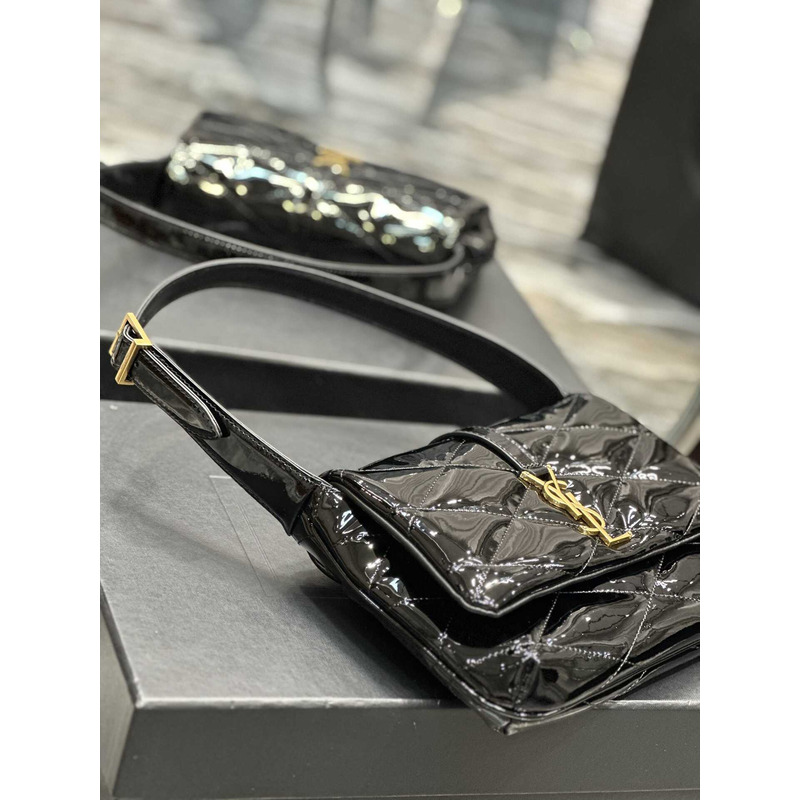 Saint Laurent Le 57 Shoulder Bag In Patent Leather Black