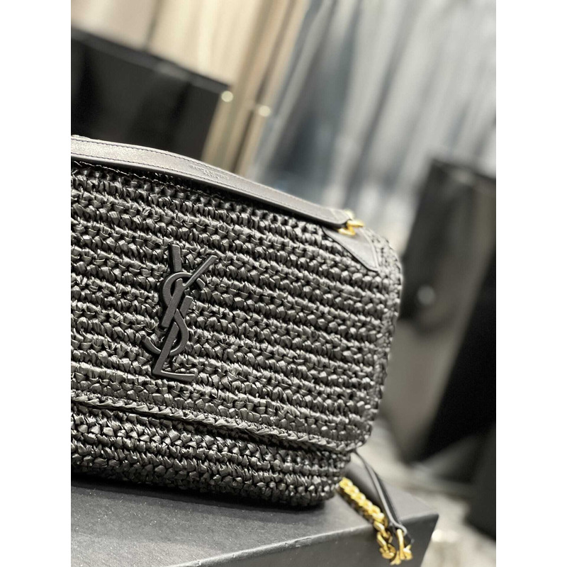 Saint Laurent Niki Medium Crocheted Shoulder Bag Black