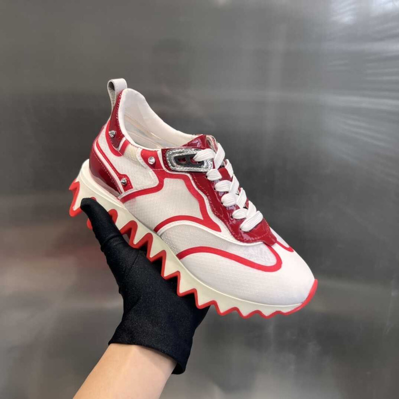 Ch**an louboutin sharkina sneaker white red