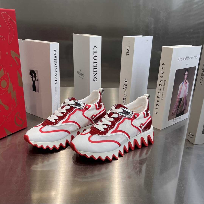 Ch**an louboutin sharkina sneaker white red