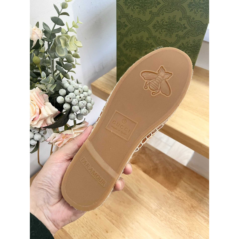 G*u*i pilar gg matelasse espadrille slide sandal multi color