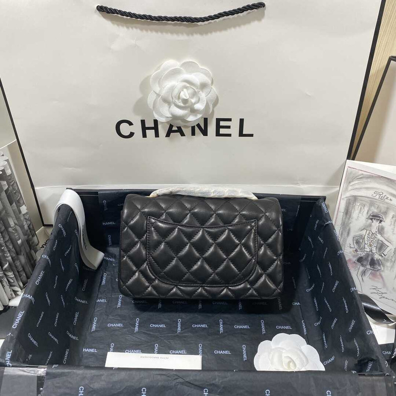 Ch*el classic flap mini  shoulder bag black