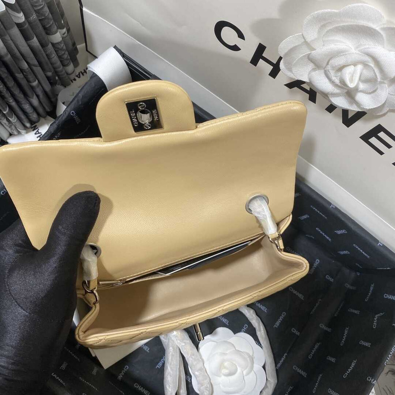 Ch*el classic flap mini  shoulder bag yellow