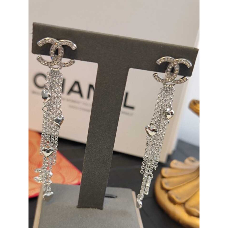 Ch*el cc drop earrings silver