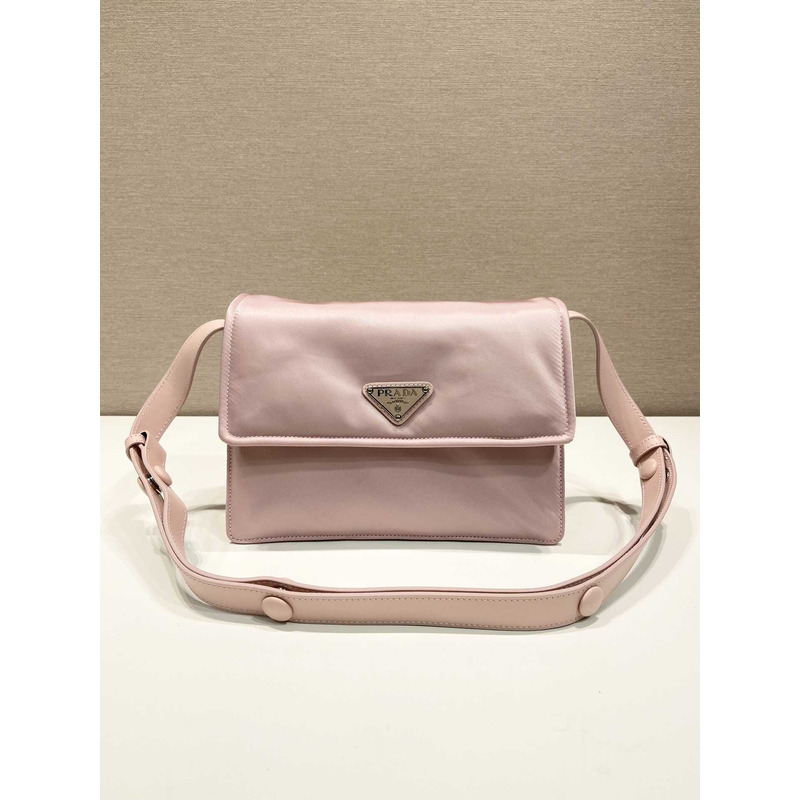 Pra*a re-nylon small padded shoulder bag pink