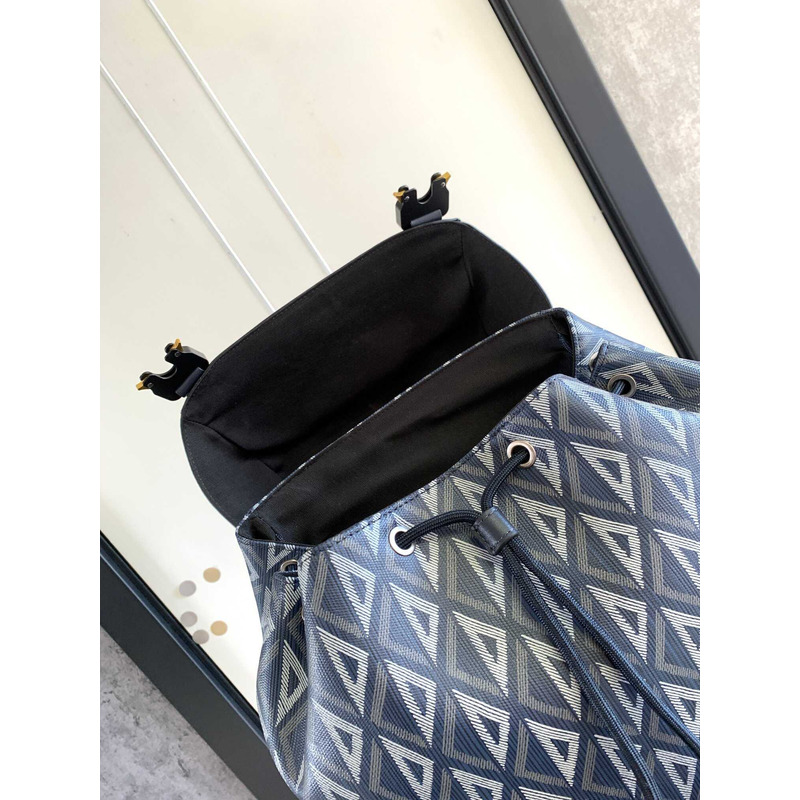 d*or hit the road backpack d*or blue cd Di*m*nd canvas and smooth calfskin