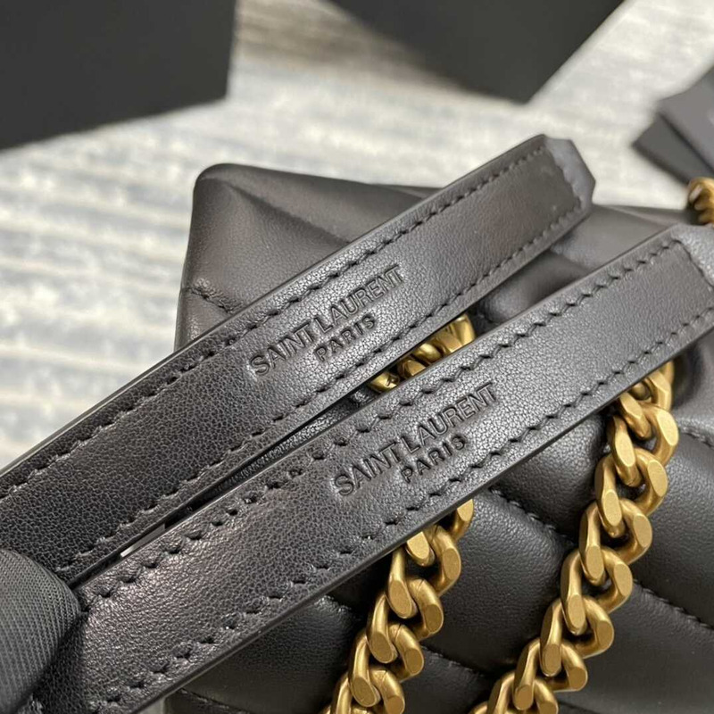 Saint Laurent Loulou Medium Bag In Quilted Leather Black