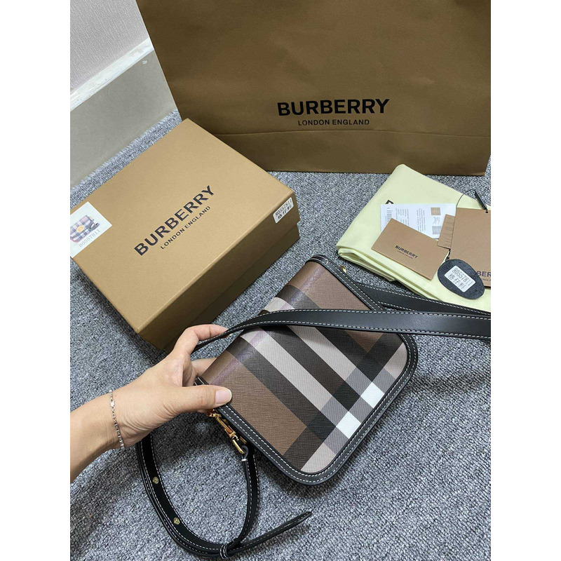 B**rry small elizabeth bag in check and leather brown