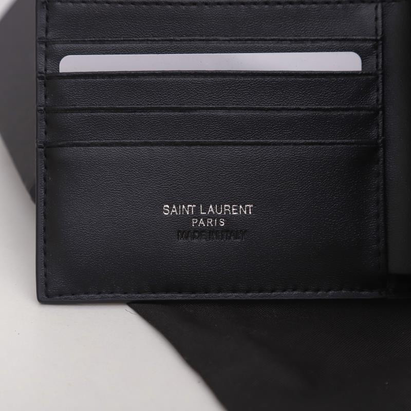 Saint Laurent Tiny Cassandre East/West Wallet In Matte Leather Black