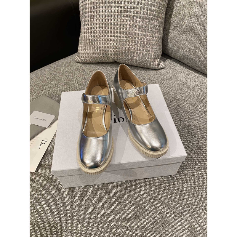 D*or pumps leather silver
