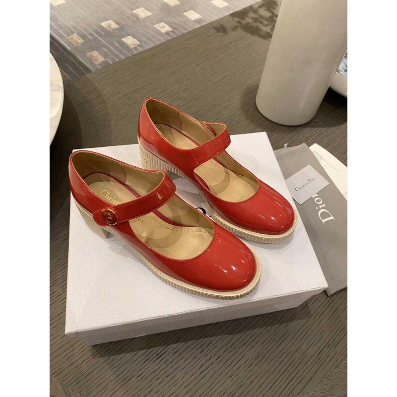 D*or pumps leather red