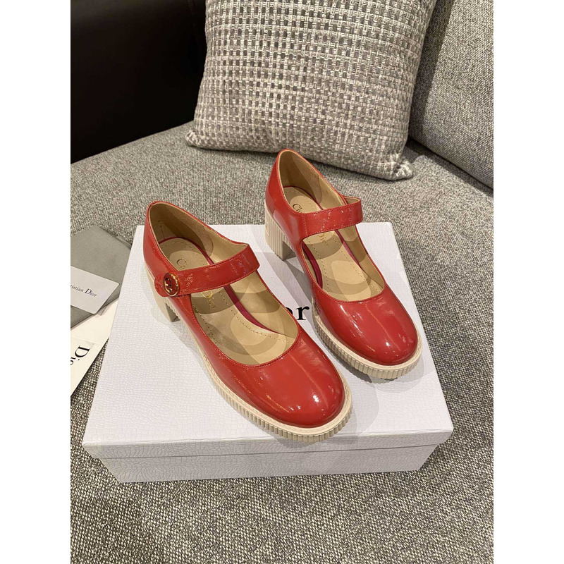 D*or pumps leather red