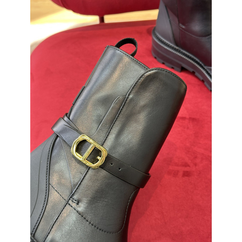 D*or empreinte ankle boots calfskin and rubber black