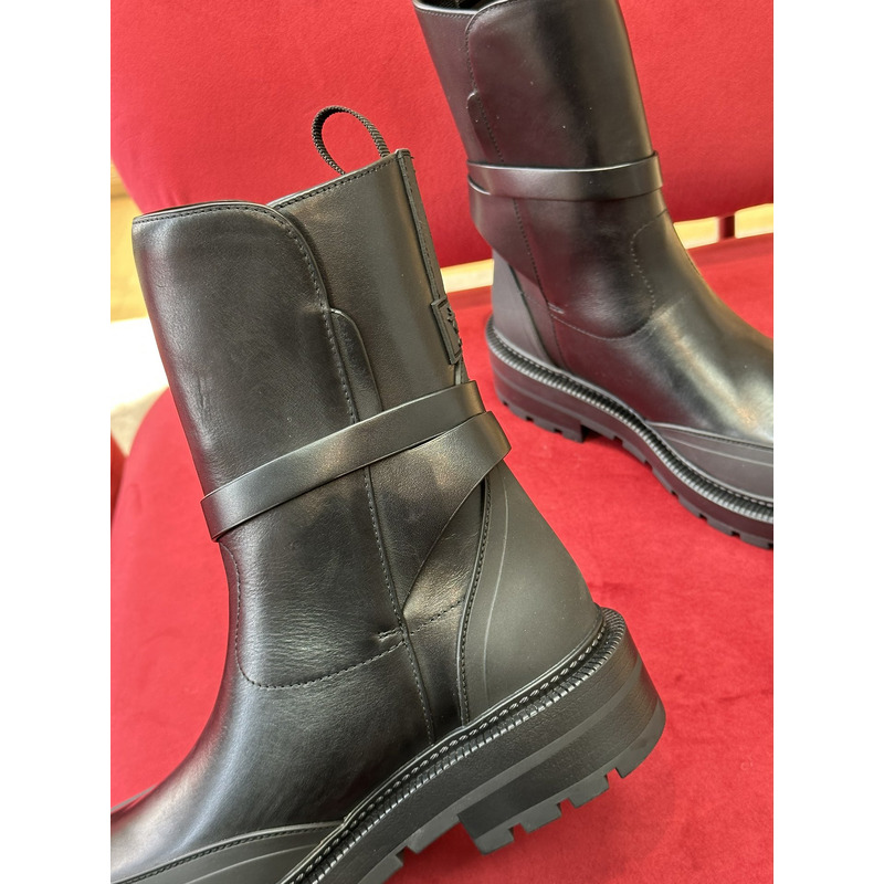 D*or empreinte ankle boots calfskin and rubber black