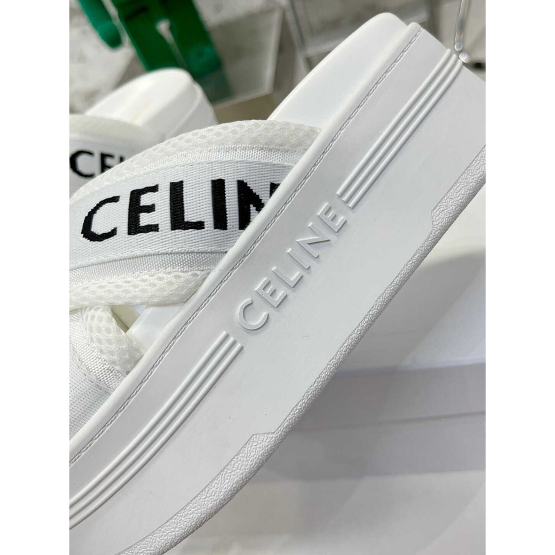 Ce**e block slide in mesh textile with Ce**e jacquard white optic white