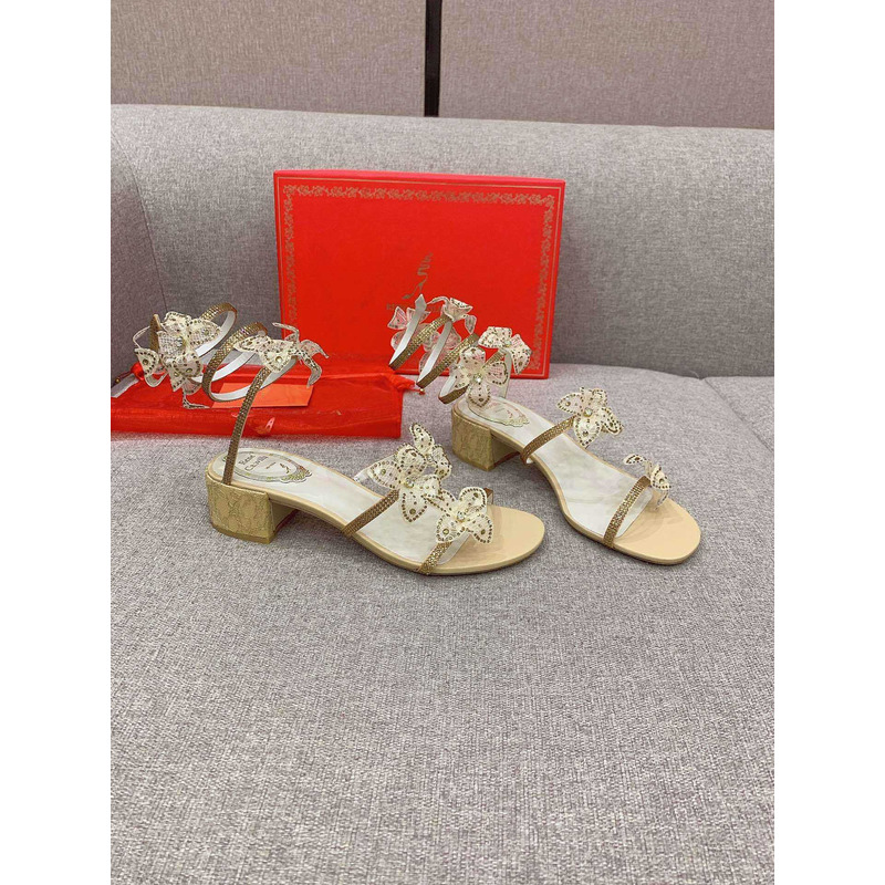 Rene Caovilla Floriane Sandals Yellow