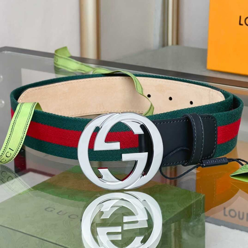 G*u*i web belt with double g buckle