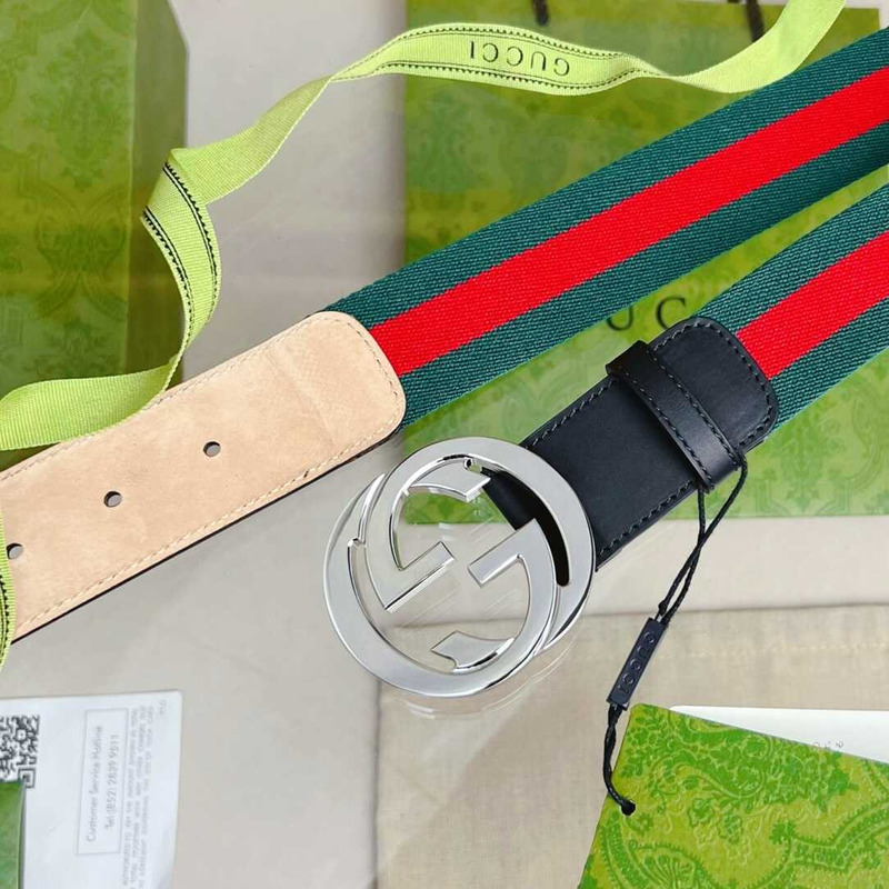 G*u*i web belt with double g buckle