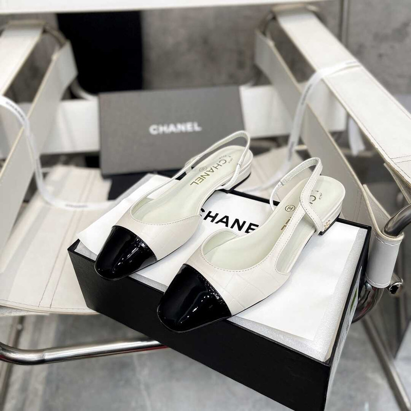 Ch*el  lace up shoes lambskin and faille black and white