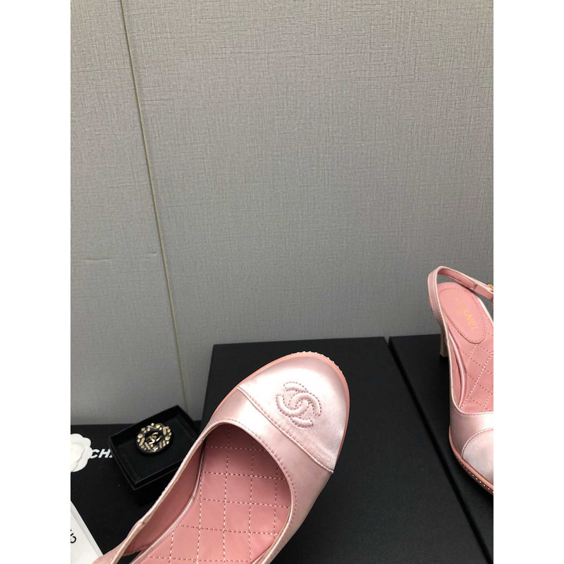 ch*el sling-back satin &Di*m*nd pink