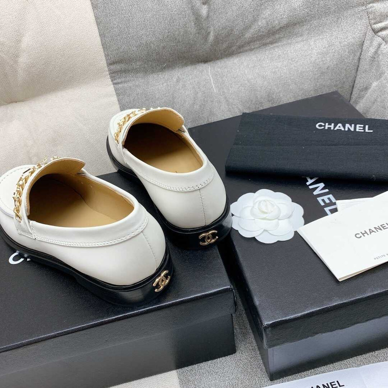 Ch*el casual shoes calfskin white