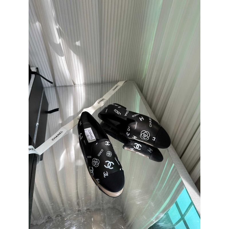 Ch*el cc lambskin loafters