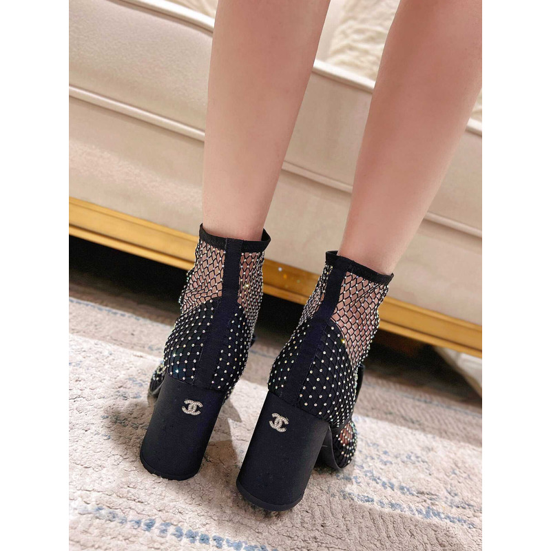 Ch*el mary janes resille,kid suede&patent calfskin black