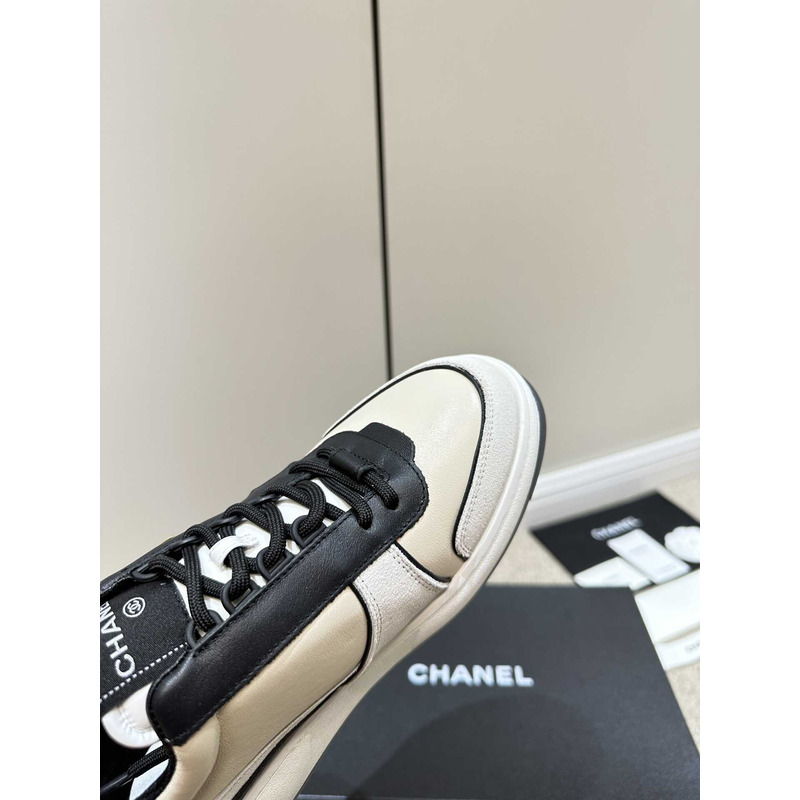 Ch*el sneakers lambskin & suede calfskin white,black,beige