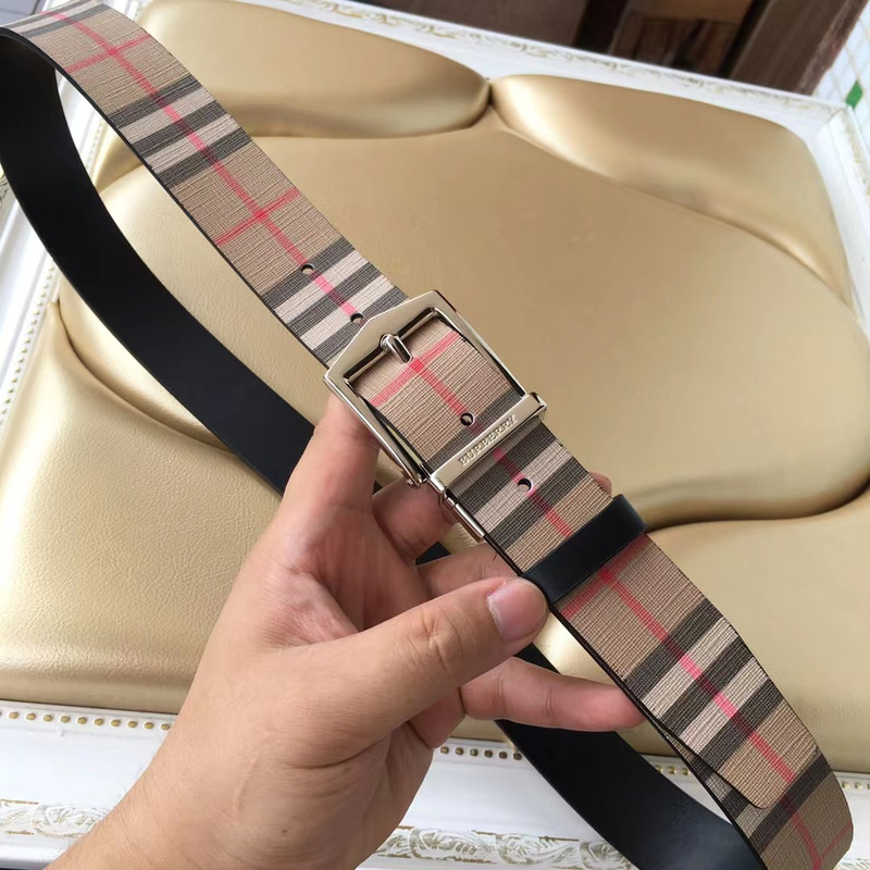 B**rry check belt with buckle