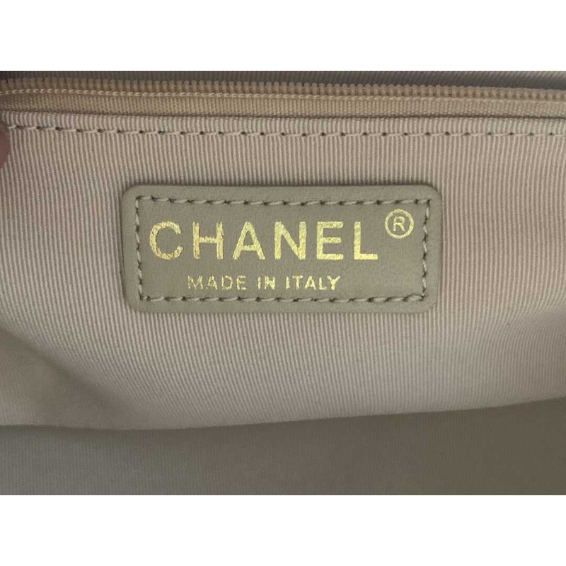 Ch*el bowling bag leather beige
