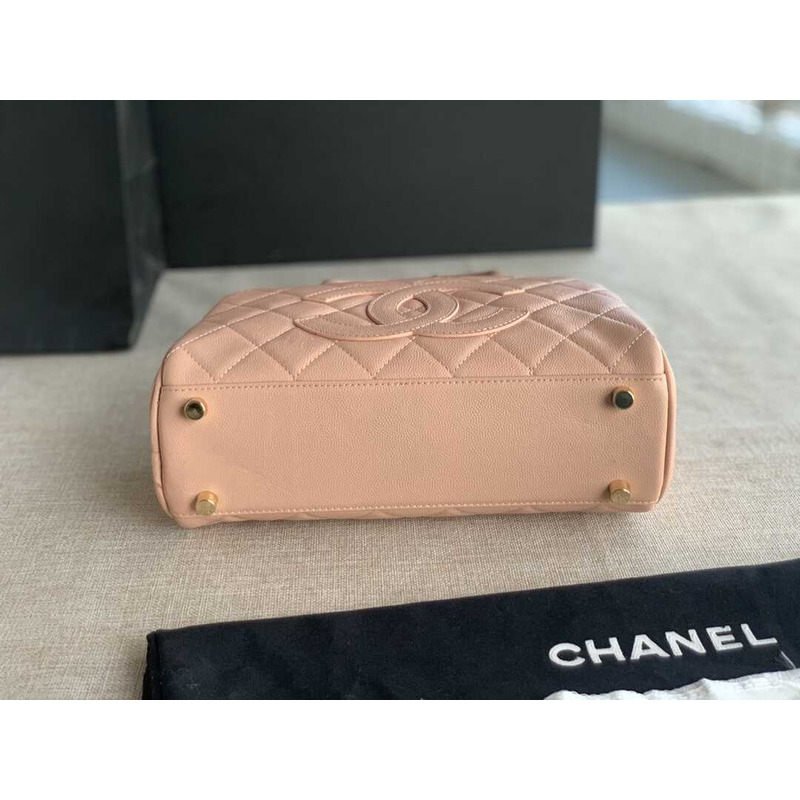 Ch*el bowling bag leather pink
