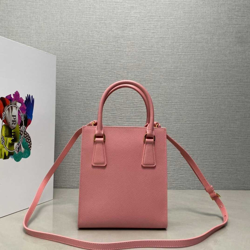 Pra*a saffiano leather handbag pink
