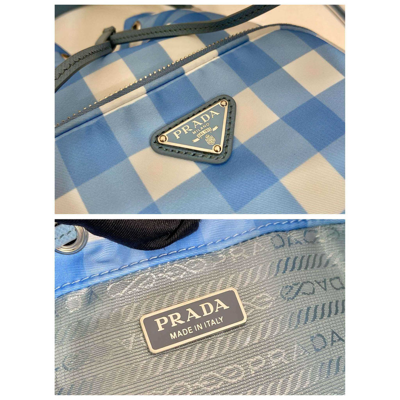 Pra*a duet printed re-nylon bag blue