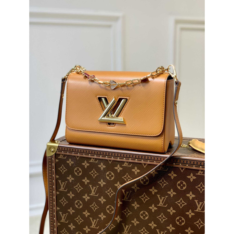 l**is V*t*n twist mm epi grain leather brown