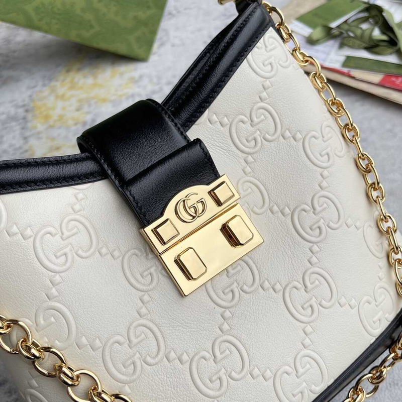 G*u*i wonka gg up leather shoulder bag white