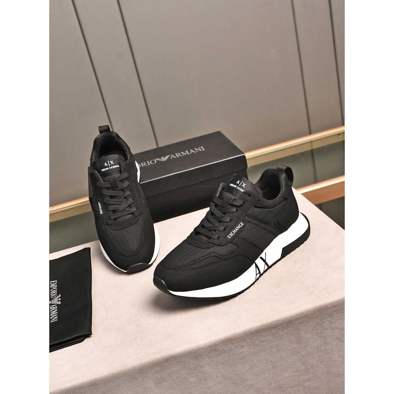 Armani Exchange Low-Top Sneaker With Logo Print Black