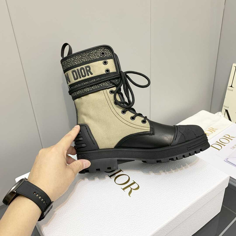 D*or d-major ankle boots black and green leather and sheepskin