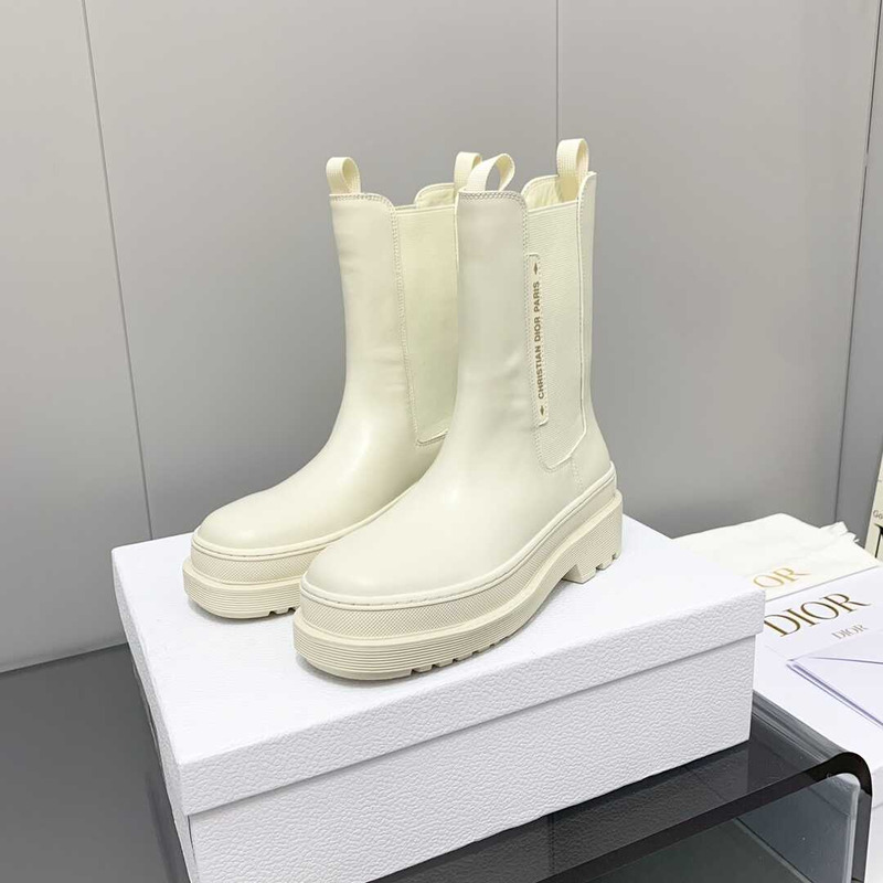 D*or trial ankle boots white cowhide