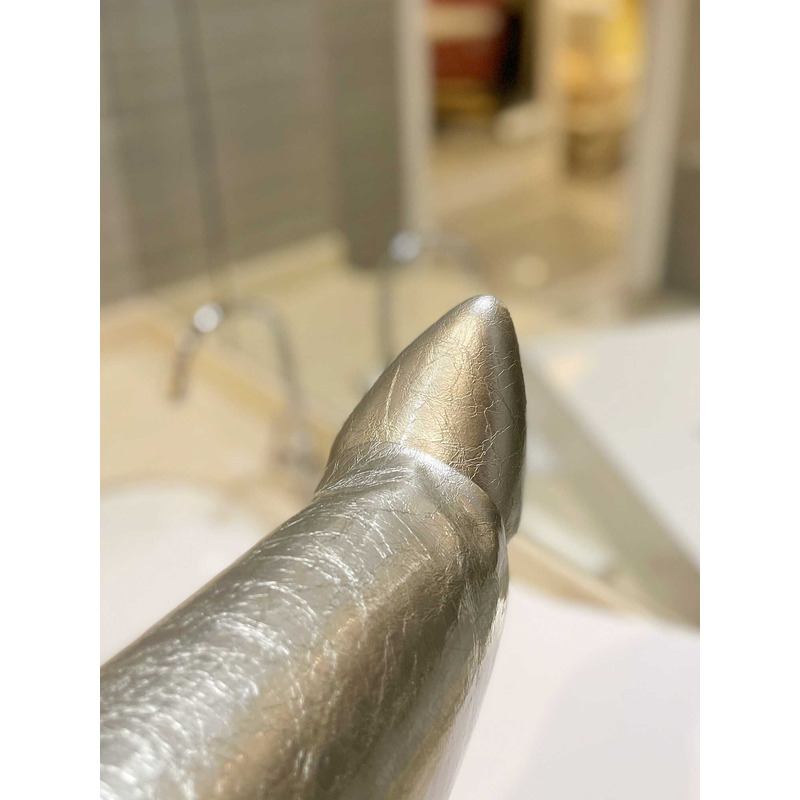 Givenchy Shark Lock Embellished Long Boots Silver