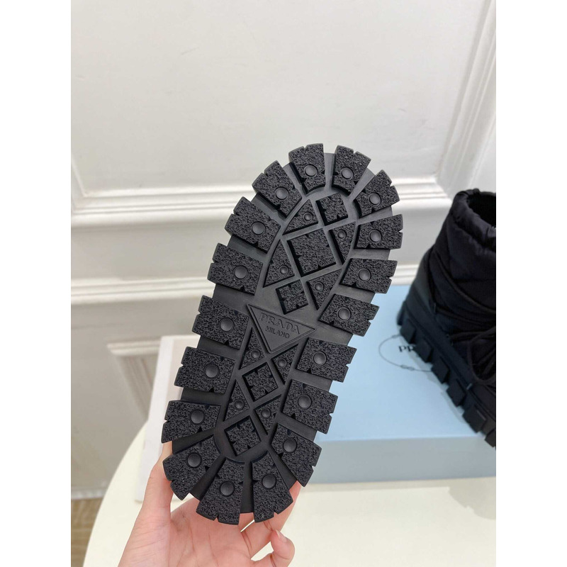 Pra*a logo padded ankle boots black