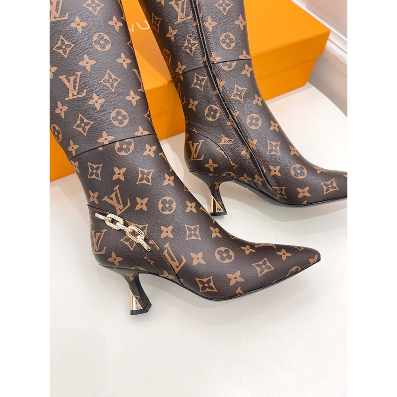 l**is V*t*n ankle boot heels with chain logo monogram