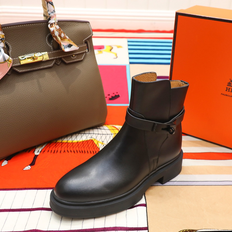 H**mes plain toe unisex blended fabrics street style plain leather