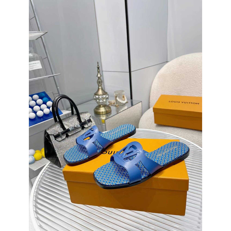 l**is V*t*n isola flat mule slipper bule