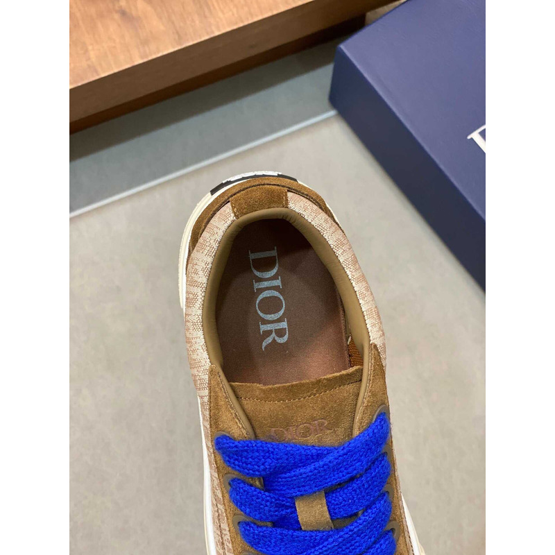 D*or b33 sneakers D*or oblique jacquard and suede brown and blue