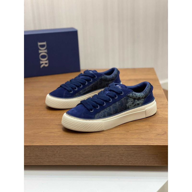 D*or b33 sneakers D*or oblique jacquard and suede blue